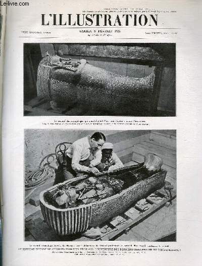 L'ILLUSTRATION JOURNAL UNIVERSEL N 4327 - Le suprme pisode de l'exhumation d'un pharaon: l'ouverture des derniers sarcophages de Tout-Ankh-Amon.