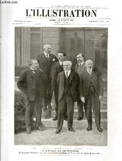 L'ILLUSTRATION JOURNAL UNIVERSEL N 4352 - Le ministre des six prsidents, M.Raymond Poincar et les cinq autres anciens prsidents du Conseil qui font partie de son cabinet.