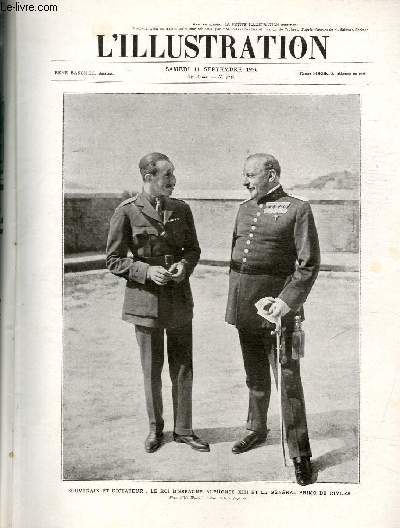 L'ILLUSTRATION JOURNAL UNIVERSEL N 4358 - Souverain et dictateur: le roi d'Espagne Alphonse XIII et le gnral Primo de Rivera.