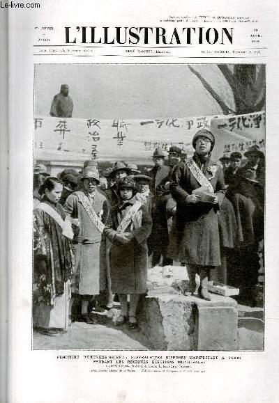L'ILLUSTRATION JOURNAL UNIVERSEL N 4494 - Fminisme d'Extrme-Orient: suffragettes nippones manifestant  Tokio pendant les rcentes lections municipales.