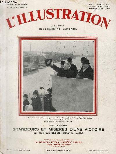 L'ILLUSTRATION JOURNAL UNIVERSEL N 4545 - Grandeurs et misres d'une victoire par Georges Clemenceau (3eme partie) - Le prsident de la Rpublique visitant de la Duchesse Anne,  Nantes.
