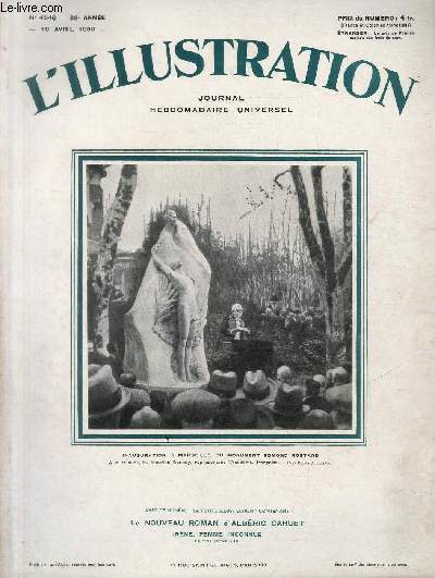 L'ILLUSTRATION JOURNAL UNIVERSEL N 4546 - Inauguration,  Marseille, du monument Edmond Rostand - Sept ans aprs le tremblement de terre: les ftes de la reconstitution de Tokio.