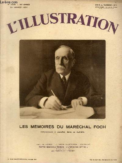 L'ILLUSTRATION JOURNAL UNIVERSEL N 4586 - Les mmoires du Marchal Foch commencent  paraitre dans ce numro - La Chine  l'cole de l'Europe.