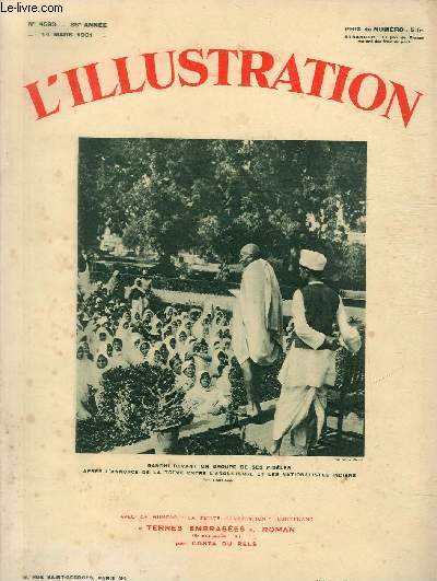 L'ILLUSTRATION JOURNAL UNIVERSEL N 4593 - Gandhi devant un groupe de ses fidles aprs l'annonce de la trve entre l'Angleterre et les nationalistes indiens - sur le 