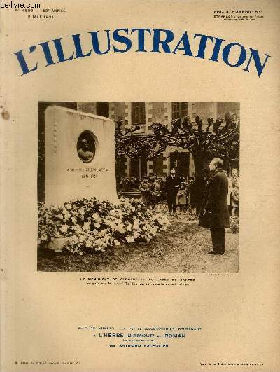 L'ILLUSTRATION JOURNAL UNIVERSEL N 4600 - Le monument de Clemenceau au lyce de Nantes - Le prsident du gouvernement provisoire espagnol dans la gnralit de Catalogne.