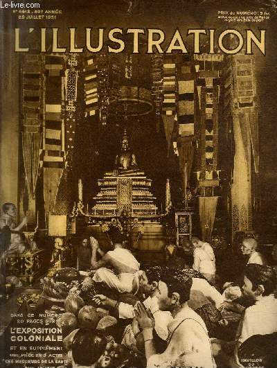L'ILLUSTRATION JOURNAL UNIVERSEL N 4612 - L'Exposition Coloniale - la salle de l'cole franaise d'Extrme-Orient au palais d'Angkor.