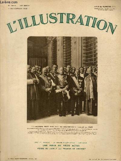 L'ILLUSTRATION JOURNAL UNIVERSEL N 4642 - La premire visite d'un chef du gouvernement italien au pape - M.Andr Tardieu  la tribune de Genve.