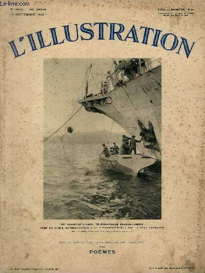 L'ILLUSTRATION JOURNAL UNIVERSEL N 4670 - Une nouvelle liaison tlgraphique France-Algrie: pose du cable Marseille-Oran  l' 