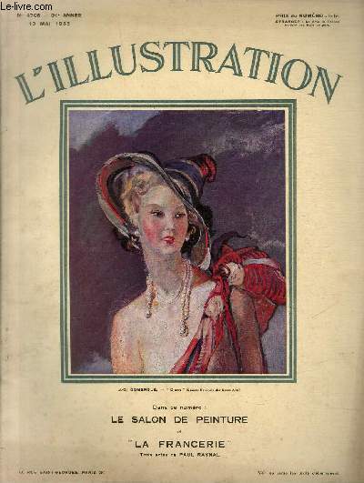 L'ILLUSTRATION JOURNAL UNIVERSEL N 4706 - Salon de peinture 1933 - Portrait de Mlle J.B. (pastel) de Marcel Baschet.