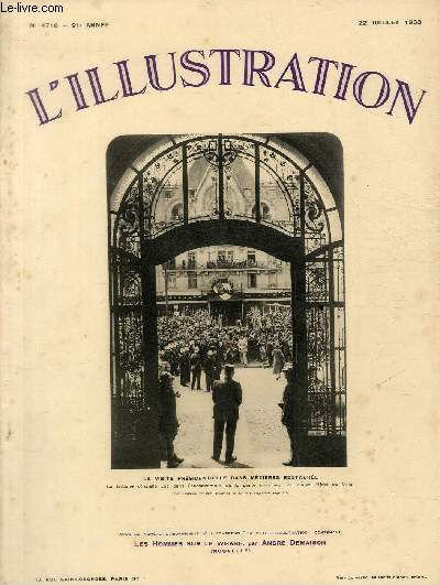 L'ILLUSTRATION JOURNAL UNIVERSEL N 4716 - La visite prsidentielle dans Mzires restaure - la revue du 14 juillet  Paris.