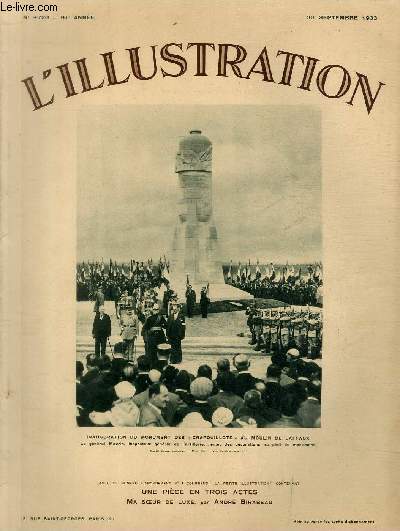 L'ILLUSTRATION JOURNAL UNIVERSEL N 4726 - Inauguration du monument des 