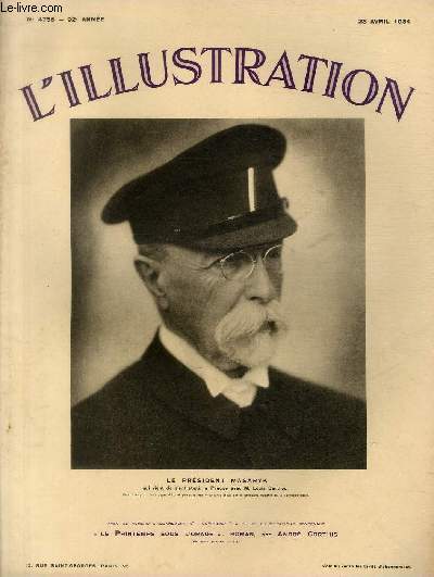 L'ILLUSTRATION JOURNAL UNIVERSEL N 4756 - Le Prsident Masaryk - Paris printanier: marchande de fleurs place de la Madeleine.