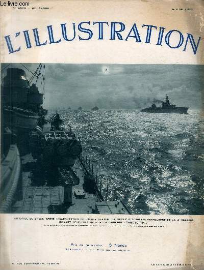 L'ILLUSTRATION JOURNAL UNIVERSEL N 4866 - Au large de Brest, aprs l'inauguration de l'cole navale: le dfil des contre-torpilleurs de la 2e escadre suivant leur chef de file, le croiseur 