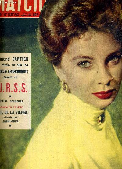 PARIS MATCH N 75 - Jean Simmons - Raymond Cartier vous rvle ce que les services de renseignements savent de l'U.R.S.S. - spcial couleurs, semaine du 15 aout, la vie de la vierge prsente par Daniel Rops - Fangio l'homme chance...