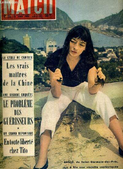 PARIS MATCH N 95 - Greco, de Saint Germain des Prs, est  Rio une vedette sophistique - le cable de Cartier : les vrais maitres de la Chine - une grande enqute : le problme des guerisseurs - un grand reportgae : en toute libert chez Tito...