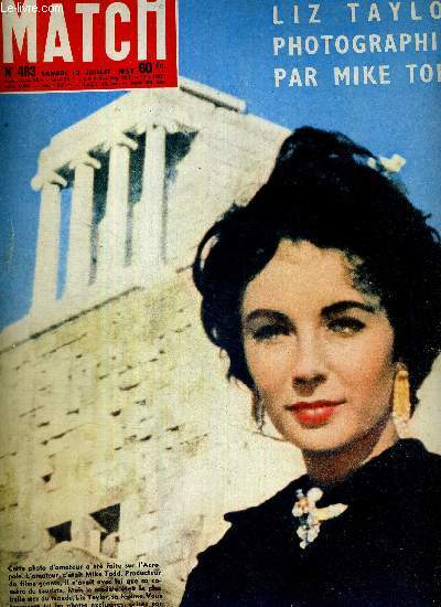 PARIS MATCH N 483 - 12 juillet 1958 - exclusivit : Liz Taylor photographie par Mike Todd - de Gaulle au coeur des douars - Provence ou l'art de vivre - en Ecosse la reine a rencontr un fantome - l'avion fou - les sept Nasser chez Tito l'excommuni ...