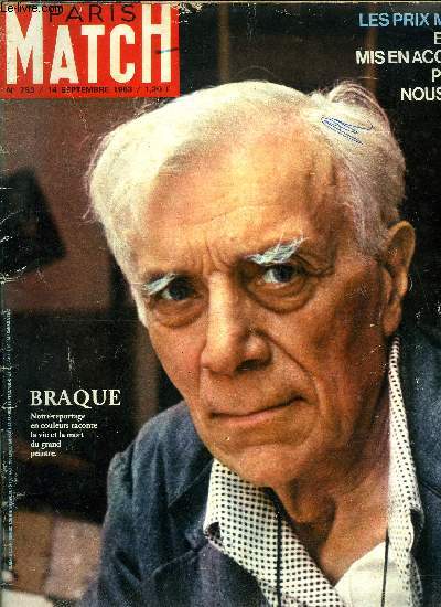PARIS MATCH N 753 - La veille d'armes de Pompidou, Larteguy : tant qu'il y aura Diem l'intraitable, En mourant braque venge Van Gogh, Ils veulent renvoyer tous les noirs en Afrique, Le dfi de Charlayne, elle a pous son voisin de classe : un blanc