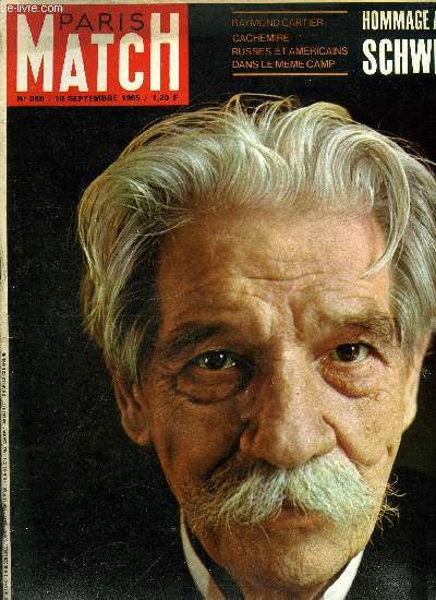 PARIS MATCH N 858 - Pour le cachemire, la guerre, Impratif pour Moscou et Washington : dfendre l'Inde par Raymond Cartier, Que prpare Mao ? par Jean Farran, Dans deux mois vous saurez, De Gaulle : dans 25 ans par Raymond Tournoux, Comme il y a mille