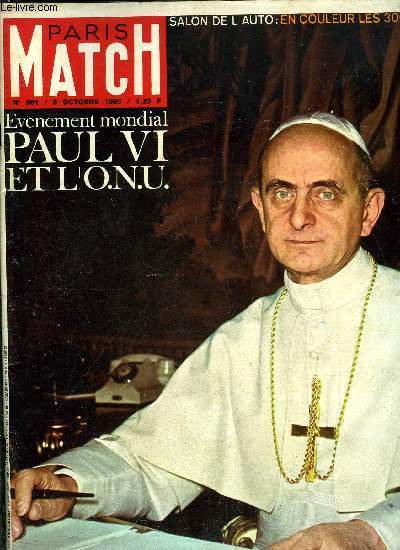 PARIS MATCH N 861 - Les morts mystrieux de la prison de Nimes par Jean Mezerette, Pour 20 millions d'auditeurs, la vie secrte de radio-luxembourg, Le lendemain c'tait le putsch, Paul VI sur le front des nations, Sous la majest du pontife un simple