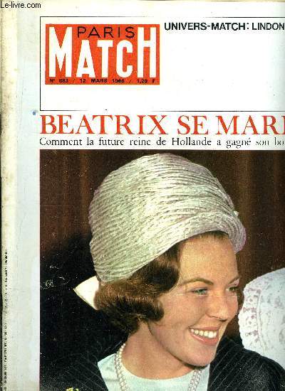 PARIS MATCH N 883 - Une incroyable reconstitution vous fait revivre de A jusqu'a Z le plus grand hold up du monde, l'attaque du train postal, La prcision BMW au service de la vitesse, Beatrix et Claus, Wilhelmine et Juliana avaient aussi pous