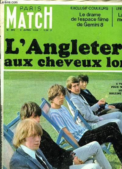 PARIS MATCH N 886 - Le bucher des cathares brule toujours, Un homme sur la lune, La coupe Davis a la France, L'Angleterre aux cheveux longs, Pour tre lu soyez jeune, Condamn par le moteur, il est sauv par la civilisation des loisirs, Paris, cette