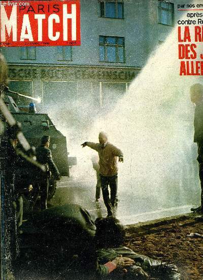 PARIS MATCH N 994 - La rvolte de la jeunesse, Johnson a Hawaii : des fleurs a l'arodrome, des hues dans les rues, La vrit sur le suicide de Masaryk, Peter Brandt : une nuit de prison pour le fils du ministre, Margot la danseuse conspire a Panama