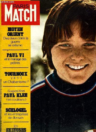 PARIS MATCH N 1083 - Tel Aviv et Le Caire : la guerre se rallume au Moyen Orient, Tournoux : y a-t-il un Chabanisme ?, Maurice Schlogel charg de l'avenir des entreprises franaises, La bataille des chercheurs, Le baptme de Nikolaos, Dubcek en exil