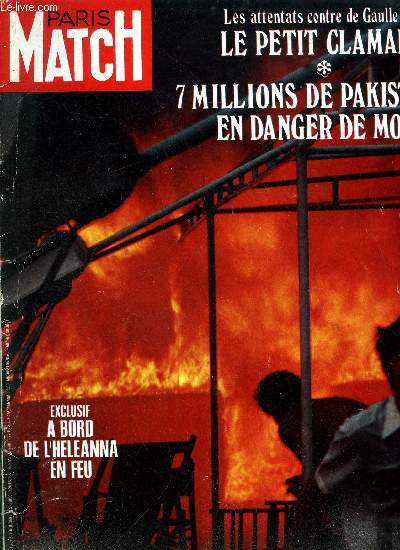 PARIS MATCH N 1166 - Heleanna, tragique bateau des vacances, La petite miracule de Lourdes par Michel Leclercq, Au Nigria, trois voleurs fusills pour l'exemple, 7 millions de rfugis pakistanais en danger de mort, Le retour des dos nus, Quinze