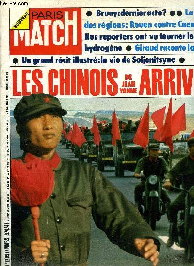 PARIS MATCH N 1295 - Les chinois a Paris, le nouveau film du censeur de notre socit franaise par F. Caviglioli, Bruay, dernier acte ? par Alain Pelgrand, Trois cents pin up pour la police new yorkaise, La traverse de l'Atlantique en ballon, Charmoz