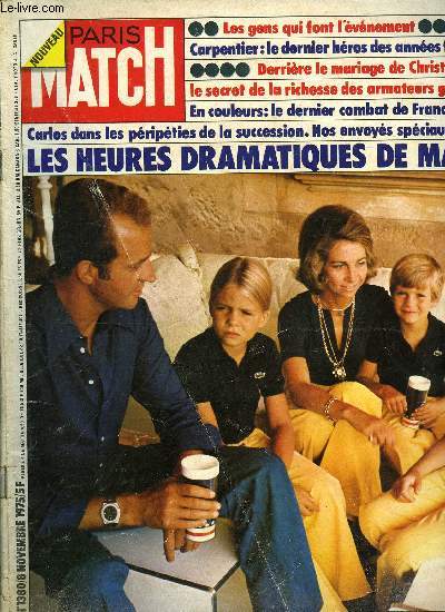 PARIS MATCH N 1380 - Jayne, la fille de Jayne Mansfield, Le Carthaginois Bourguiba attend Valry Giscard d'Estaing, Sur le Pen Duick VI, Tabarly, pour la premire fois, a admis une femme dans l'quipage, Rocard et Couve runis sous la signe de la Croix