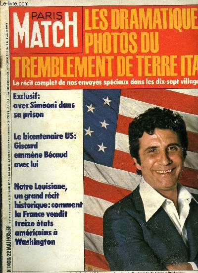 PARIS MATCH N 1408 - Le procs corse : le clan Simoni soutient son hros, Brigitte Bardot et son sculpteur, Une amricaine prtend tre la fille de Raspoutine, Dans une hlm de rapid city (Dakota), nos reporters retrouvent le descendant de Sitting Bull