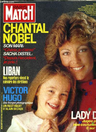 PARIS MATCH N 1877 - Princesse Diana : nos grands couturiers notent la future reine d'Angleterre, moyenne 6/10, Raymond Barre : il clbre a l'Orangerie les 90 ans d'Elvire Popesco par Andr Roussin, Sade : je ne suis ni noire, ni blanche, je suis moi