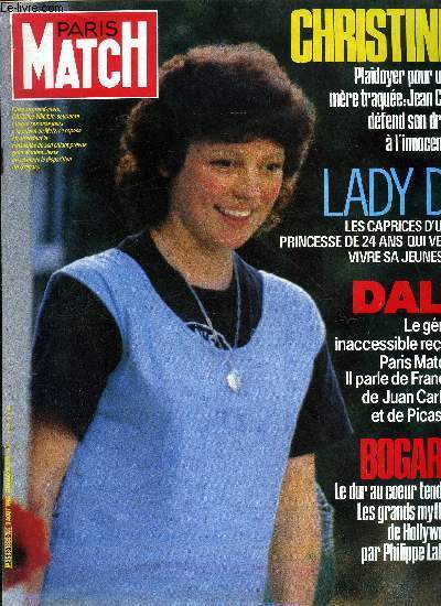 PARIS MATCH N 1888 - Christine : le combat pour l'innocence, Plaidoyer pour une mre traque par Jean Cau, Reagan l'invincible, Comment viter le cancer des intestins par le Dr Bernard Serrou, Rambo l'indestructible par Pierre Rey, Tesero : la vague