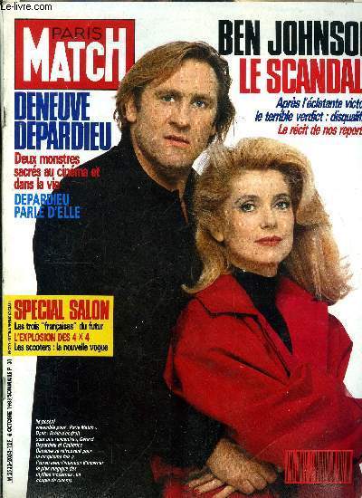 PARIS MATCH N 2054 - Renaud nous mne-t-il en bateau ? par Andr Bercoff, Un rousseau en exil par Jean Dominique Bauby, Vieira da Silva : 90 toiles pour 80 bougies, Michel Drucker se confesse a Jean Cau, Deneuve par Depardieu : les femmes de notre poque