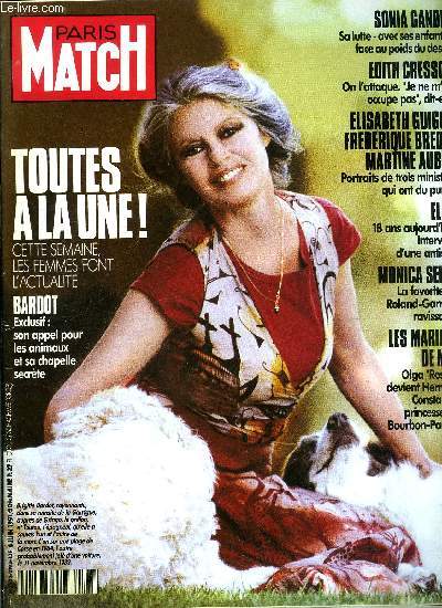 PARIS MATCH N 2193 - Elsa : je ne veux pas tre sexy, juste fminine, Julia Migenes : en plus de la gloire, Carmen m'a apport l'amour, Franoise Sagan : a 56 ans, je me sens jeune, Judith Reval, la petite soeur de Mathilda May fait son cinma, Caroline