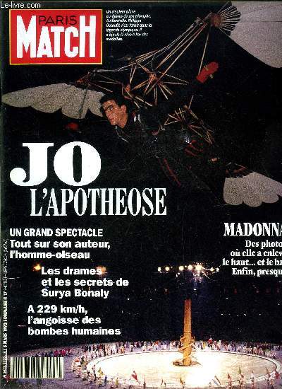 PARIS MATCH N 2232 - Jacques Dutronc : je n'ai jamais eu le gout de la comptition par Catherine Tabouis, Les outsiders battent les favoris, Alain Corneau : trs vite, on a senti que le film avait une vie personnelle qui nous chappait, Geraldine Pailhas