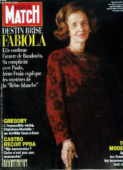 PARIS MATCH N 2326 - Isabella Rossellini : j'ai 41 ans et je n'ai pas peur de mon age, Franoise Giroud, elle nous fait dcouvrir sa collection d'art contemporain, Nana Mouskouri : Hlne et Nicolas sont fiers de leur mre : elle devient la maman de tous