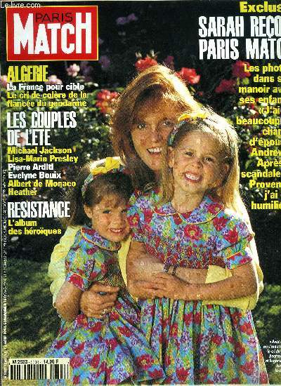 PARIS MATCH N 2360 - Sarah ouvre ses portes a Paris Match, pour la premire fois, la duchesse d'York parle de ses relations avec la famille royale et de sa sparation d'avec Andrew, Gina Lollobrigida : je suis une grand mre italienne, fire et heureuse