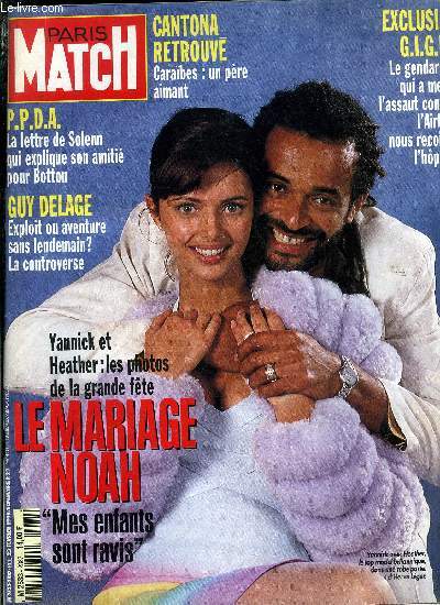 PARIS MATCH N 2387 - Yannick Noah : les enfants sont ravis que j'pouse Heather, Carla Bruni - Arno Klarsfeld, voyage pour des noces a Venise, Demi Moore : je ne me trouve pas belle, j'ai les yeux trop petits et pas de taille, G.I.G.N. : hros parmi