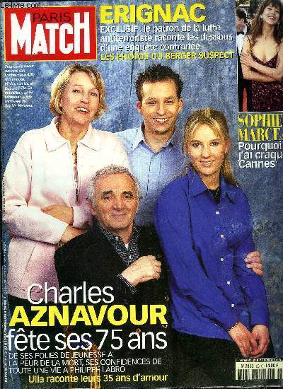 PARIS MATCH N 2610 - The boss is back, Ensemble au Nirvana, Le grand retour du culte de Mao, L'assassin prsum du prfet erignac, c'est ce berger, Cannes : les malheurs de Sophie, Charles Aznavour : c'est en vieillissant que je suis devenu jeune, Gers