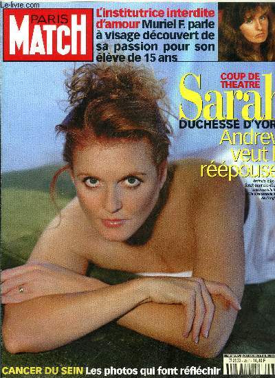 PARIS MATCH N 2631 - Mgapoles, les poudrires de l'an 2000, Moi, Muriel F, coupable d'aimer, elle avait 33 ans, Jean Baptiste son lve en avait 15, leur drame bouleverse la France, Le Nobel au chevet de l'humanit, L'pope de l'humanitaire, Arnaud