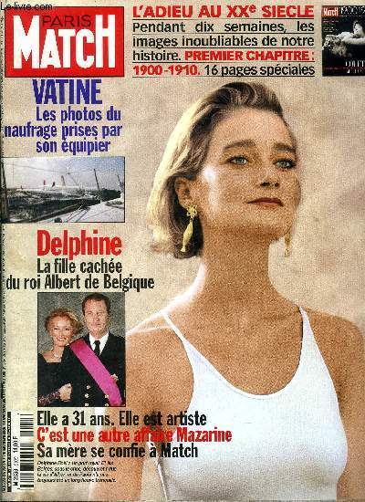 PARIS MATCH N 2632 - Le cimetire marin de Paul Vatine, l'adieu de son coquipier, son message a Mireille, qu'il venait d'pouser, Jiang Zemin : tapis rouge pour le dernier empereur, chez les Chirac en Corrze, Delphine, la Mazarine du royaume