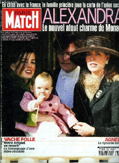 PARIS MATCH N 2688 - Alexandra, la petite reine de Monaco, Notre Arnaud va mourir, les familles des premieres victimes de la maladie de la vache folle racontent leur calvaire par Isabelle Louffre et Irne Vacher, Scnes de gurilla en banlieue