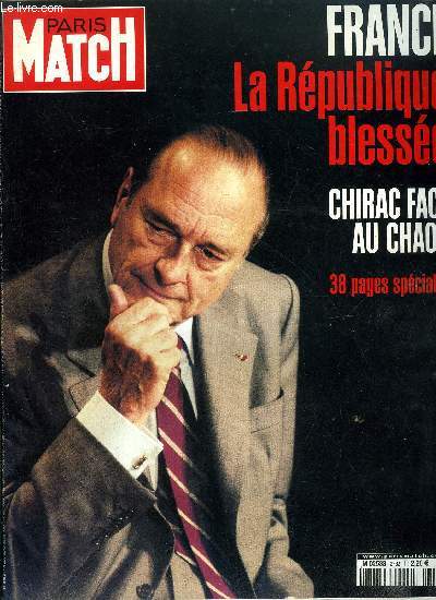 PARIS MATCH N 2762 - La rpublique blesse, 21 avril, 20 heures : la politique a la franaise fait faillite par Alain Genestar, Chirac : amre victoire, dans un paysage politique dvast, se dresse Jean Marie Le Pen, symbole d'un nouveau mal franais