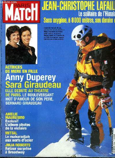 PARIS MATCH N 2959 - Acier : la route des Indes par Marie Pierre Grondahl, Davos a la sauce curry par Elisabeth Chavelet, Gaza : la deuxime tour est dans la rue par Caroline Mangez, Sara Giraudeau et Anny Duperey par Henry Jean Servat, Patrick