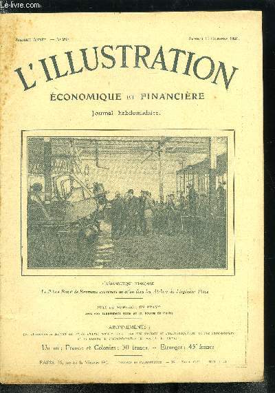 L'illustration conomique et financire n 289 - L'aronautique franaise, le prince royal de Roumanie examinant un avion dans les ateliers de l'ingnieur Potez, La chute du ministre Mac Donald, Nos rentes nationales, Energie lectrique du nord