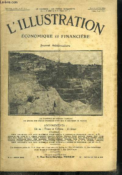 L'illustration conomique et financire n 529 - Les richesses du sous sol franais, vue gnrale d'un chantier, d'extraction d'ocre dans le dpartement de vaucluse, La concentration bancaire aux Etats Unis, La situation du march de l'tain, La Roumanie