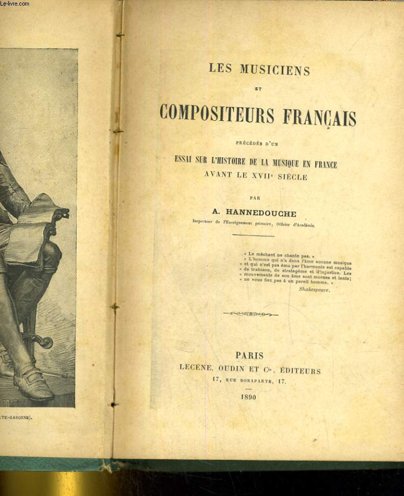 Les musiciens et compositeurs franais prcds d'un essai sur l'histoire de la musique en France avant le XVII sicle