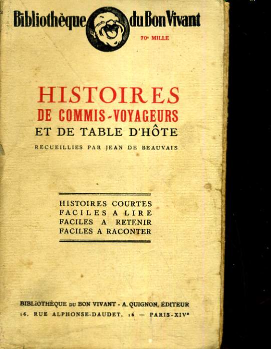 Histoires de commis-voyageurs et de table d'Hte, recueillies par Jean de Beauvais