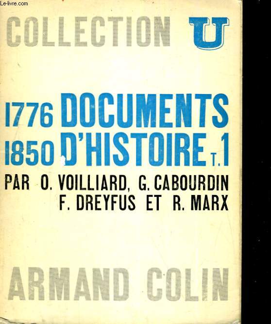 1776 - 1850. Documents d'histoire. Tome 1